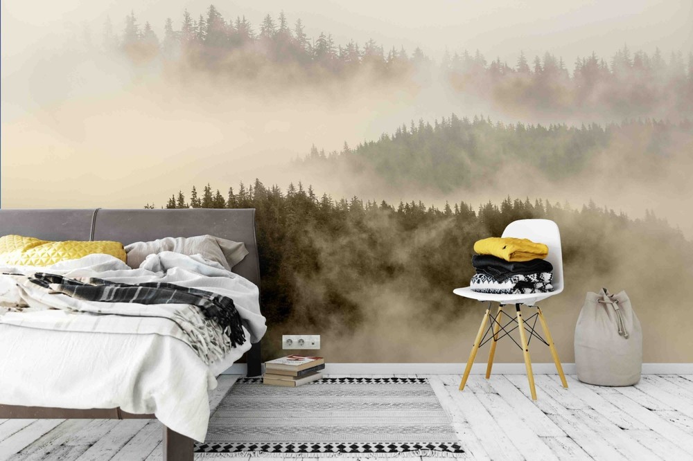 3D Forest Mist Landscape Wall Murals Wallpaper Murals Wall Sticker