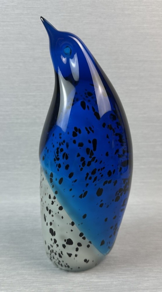 Rare Hand Blown Art Glass Penguin Figurine 9”