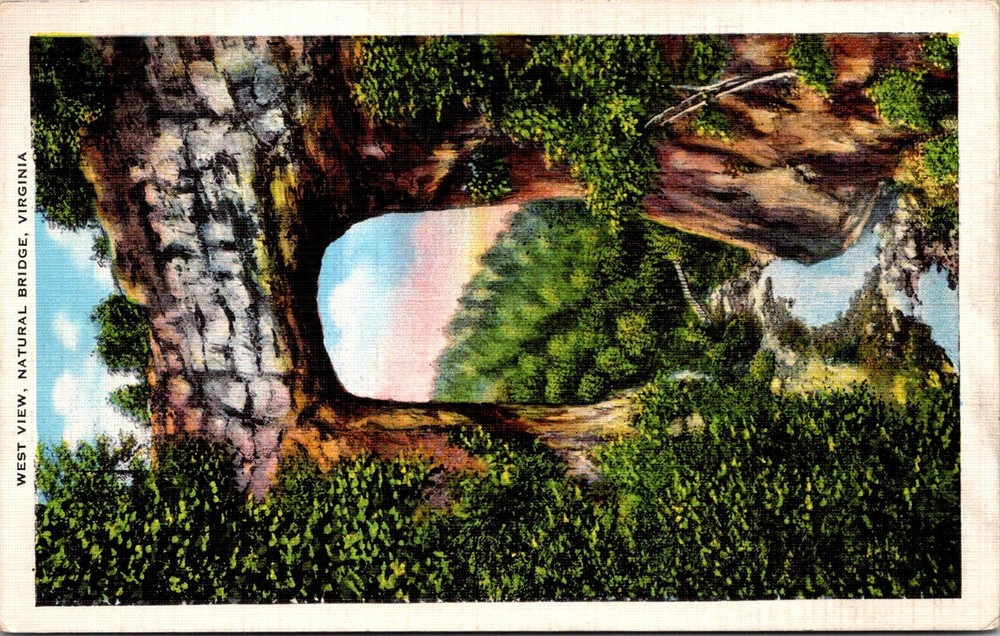 Dr Jim Stamps West View Natural Bridge Virginia Vintage Postcard