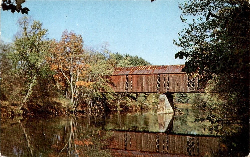 Swanzey, New Hampshire, Covered Bridge, Carleton Allen, Forward's Postcard