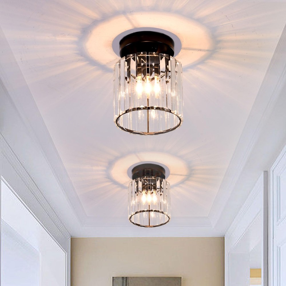 TISLYCO Set of 2 Crystal Chandelier Mini Crystal Ceiling Light Fixtures, Mode...