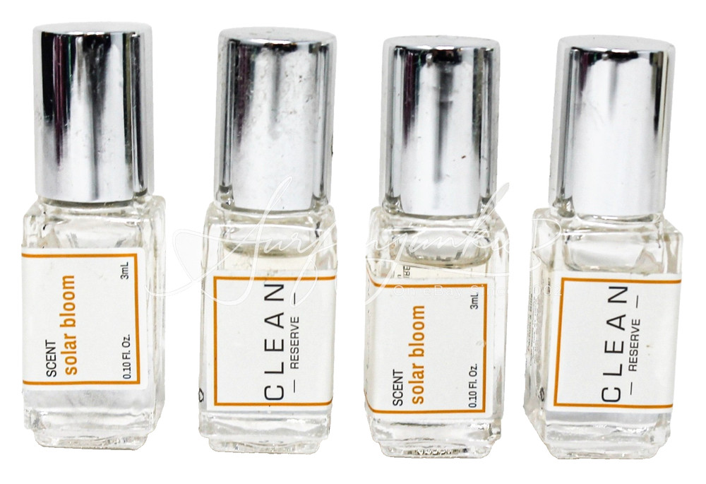 Clean Reserve Perfume Solar Bloom Eau De Parfum EDP Rollerball .10 oz 4pc Set