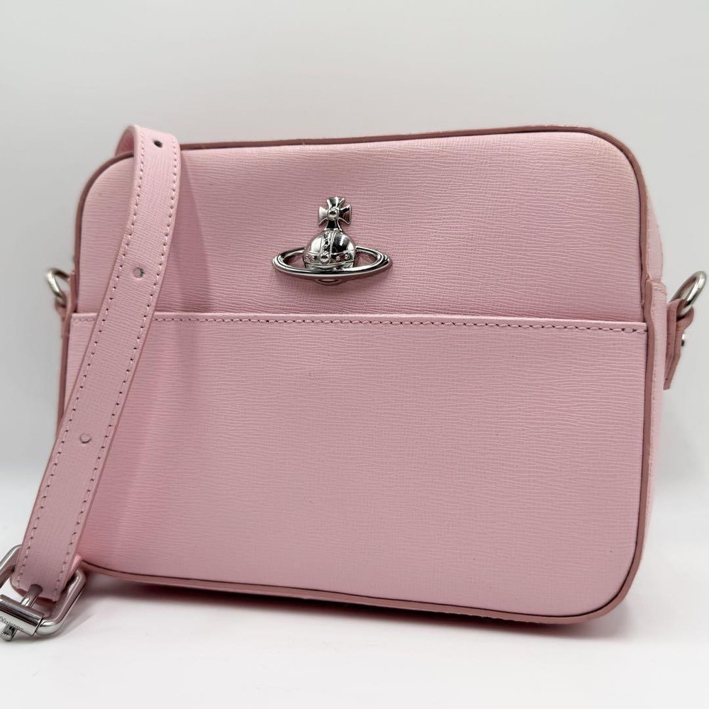 Vivienne Westwood Shoulder Bag Crossbody Pink Leather Orb Women Used Excellent++