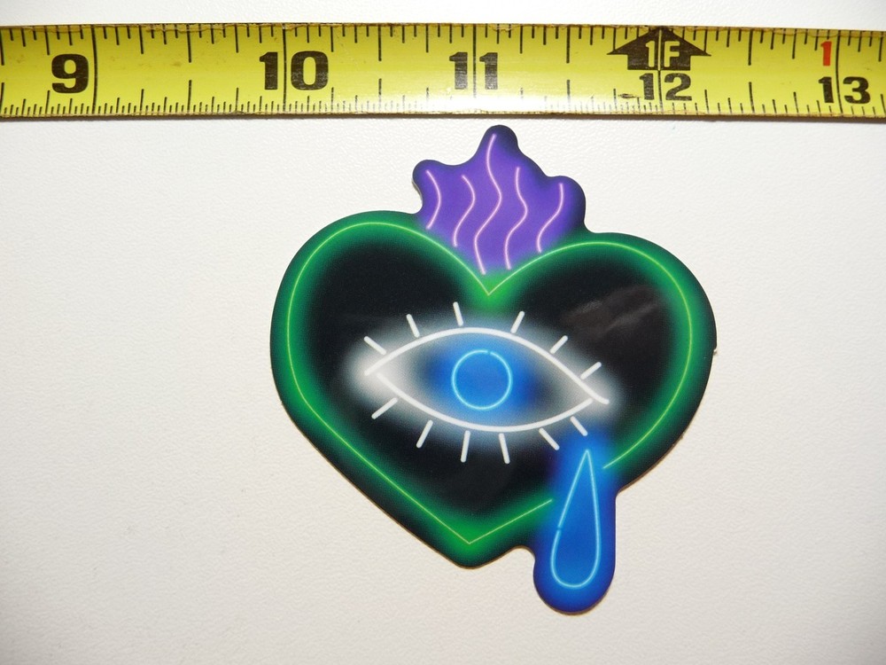 Heart Eye Crying Sticker Neon Fun Playful Colorful Decal