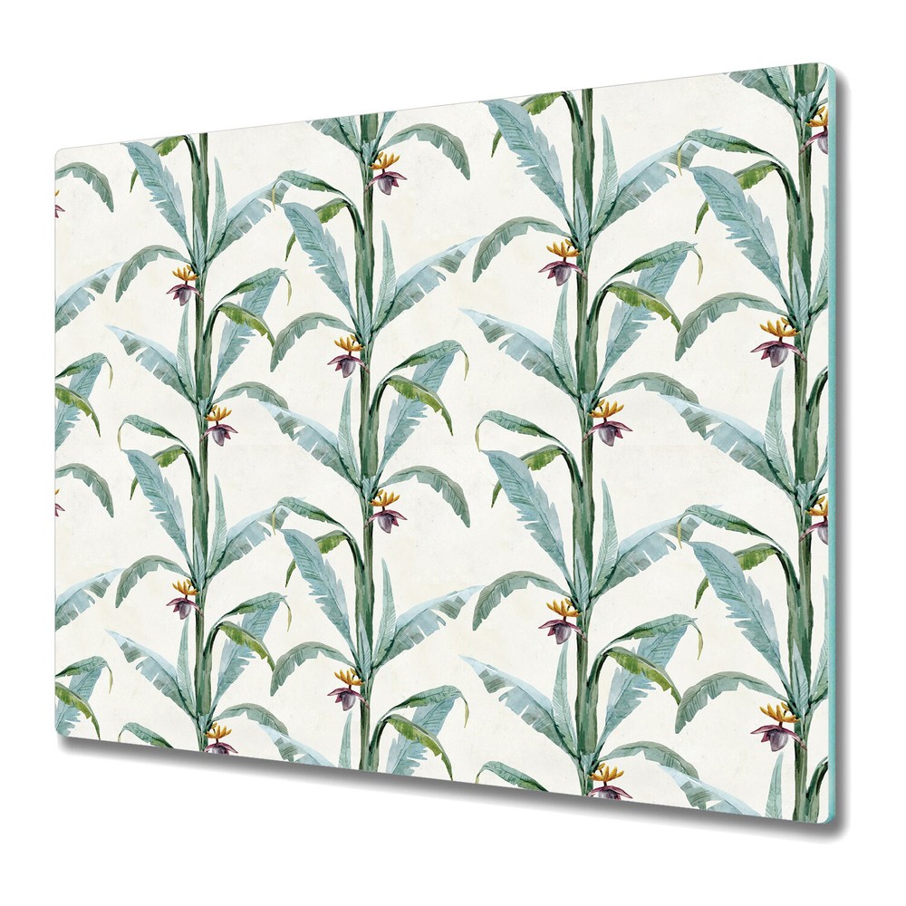 Glass Chopping Cutting Board Worktop Saver Tropical Shrubs Tropical 60x52