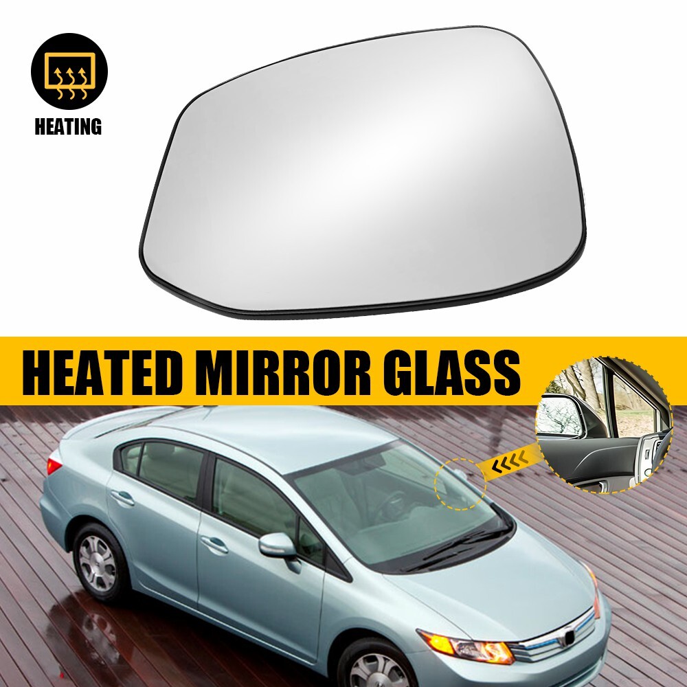 Heated Mirror Glass Driver Left Side for 2012-2013 Honda Civic