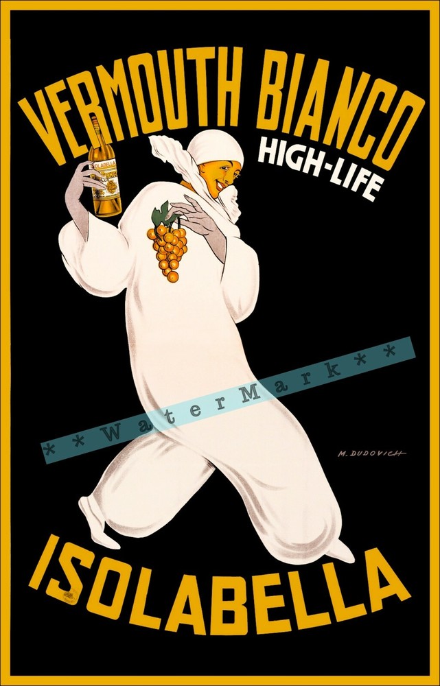 Vermouth Bianco Isolabella 1946 High Life Vintage Poster Print Retro Style Art