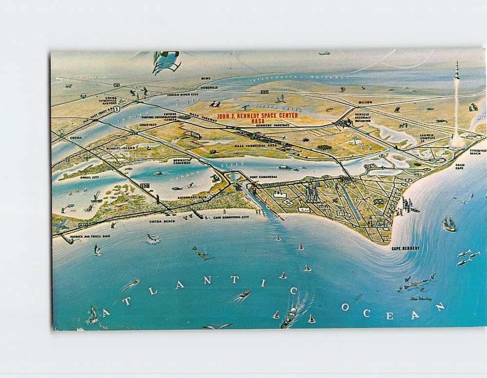 Postcard Artist Concept of NASA's John F. Kennedy Space Center