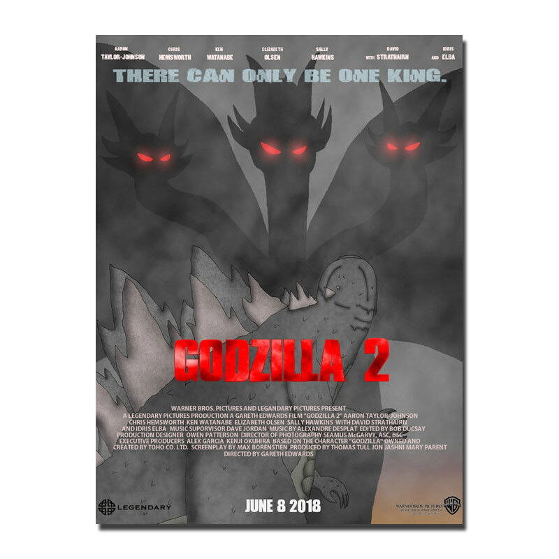 Godzilla 2 Movie Poster Wall Art Print US