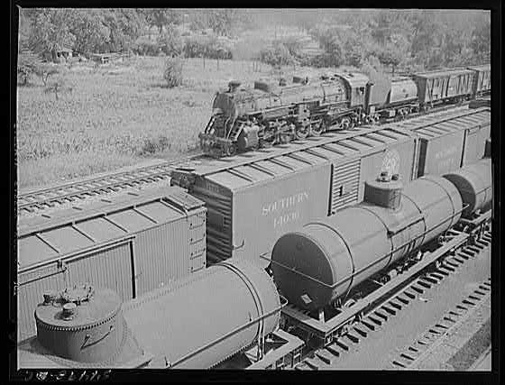 Chattanooga Tennessee 1900s Freight Train Cars Oil Tanks Railroad Yard