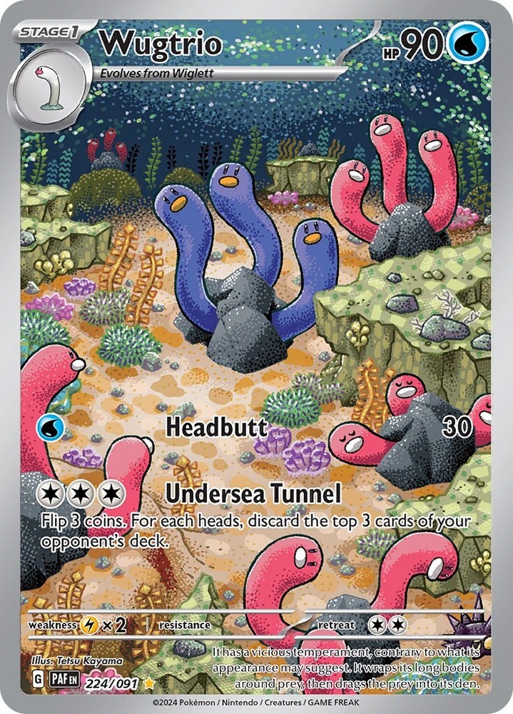 Wugtrio 224/091 SV Holo Paldean Fates Pokémon Card