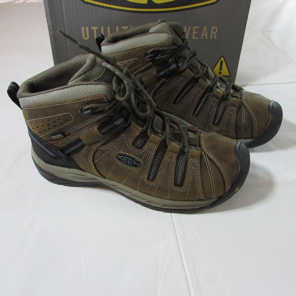 Keen Flint II Mid Waterproof Hiking Boots for Men in Cascade Brown Orion Blue
