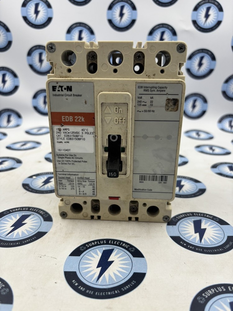 EATON-Cutler Hammer ED3150 150A Circuit Breaker 150 Amp 3 Pole 240V ED 65K