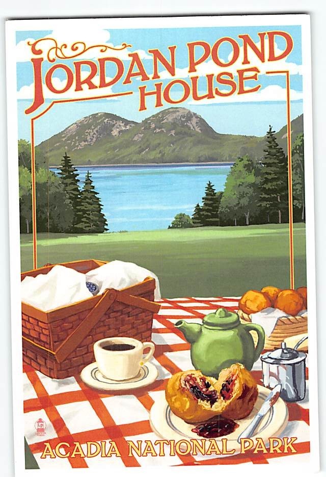 Postcard Jordan Pond House Acadia National Park Maine USA-image