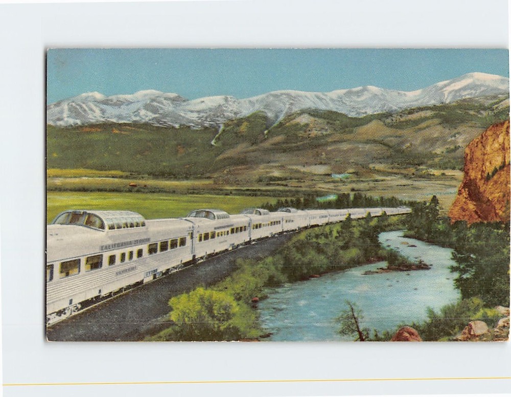 Postcard The Diesel - Powered Stainless Steel California Zephyr