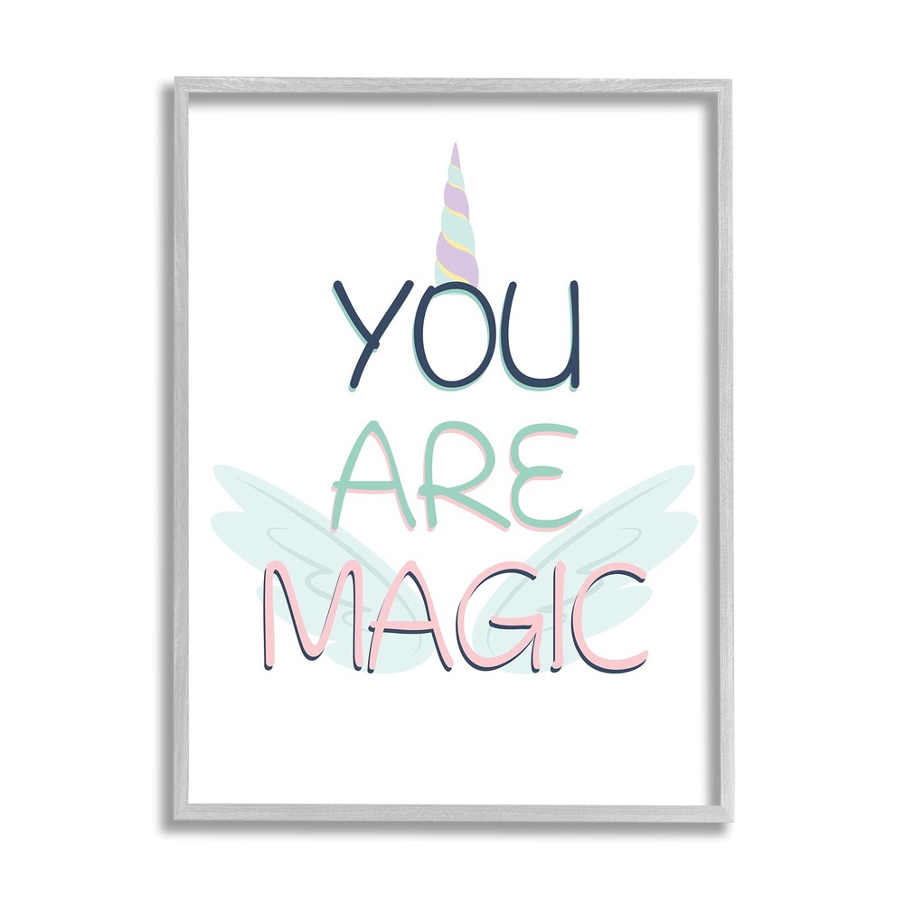 You are Sentiment Unicorn Horn and Wings, Designed by Kim Allen Gray Framed W...