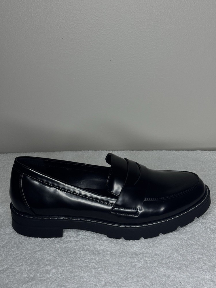 JF Women’s Black Chunky Penny Loafers Size 7.5 – Brand New Without Box