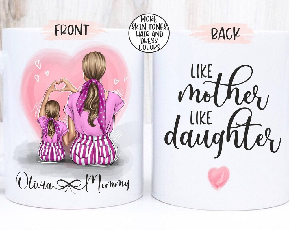 Personalized Mother And Daughter Mug Like Mother Like Daughter Mug Custom