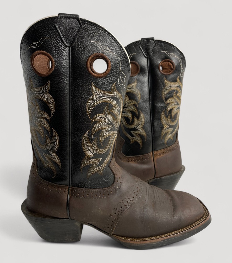 Justin 2531 Stampede Embroidered Cowboy Boots Men's 11 D Western Leather