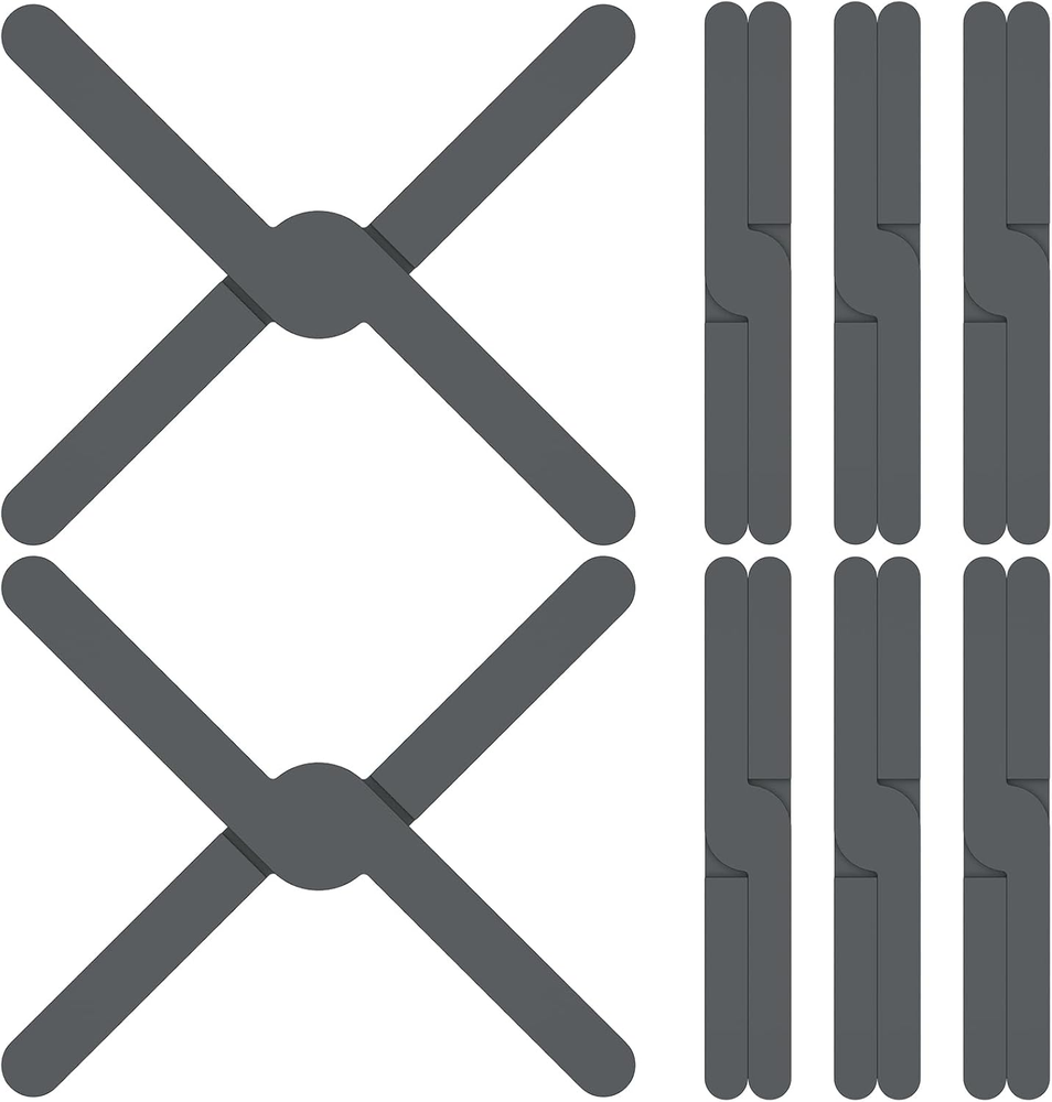 8Pcs Foldable Silicone Trivet for Hot Pots Pans Heat Resistant Hot Plate Mats