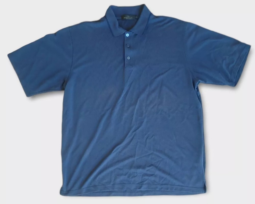 Bugatchi Uomo Polo Shirt Mens XL Extra Large Blue Short Sleeve