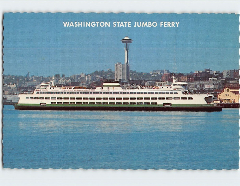 Postcard MV Spokane Washington State Jumbo Ferry Washington USA