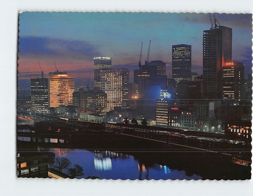 Postcard City Skyline at Dusk Melbourne Victoria Australia