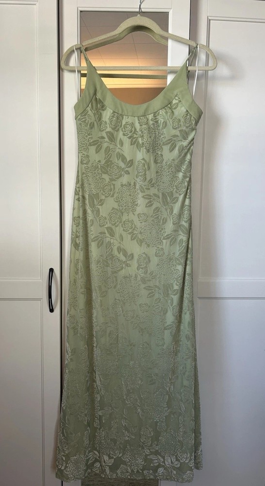 Hello Molly Women’s Sage Green Maxi Dress Velvet Burnout