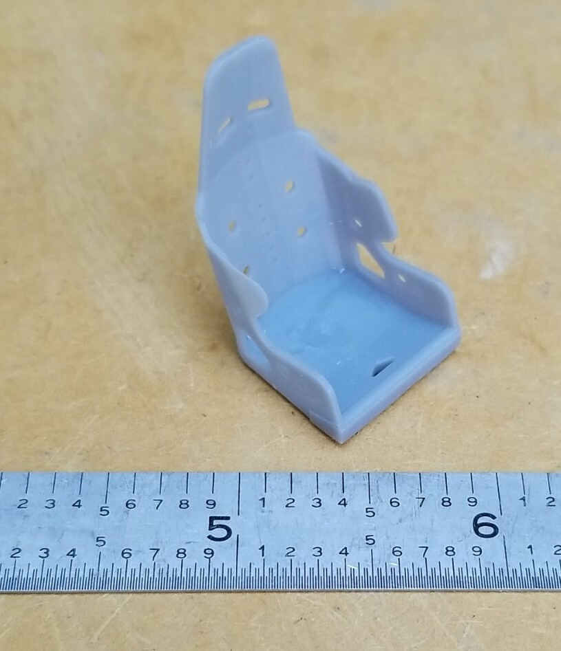 1/25 Scale Resin 3D Printed Aluminum Racing Seat for Drag & Dirt Track Models