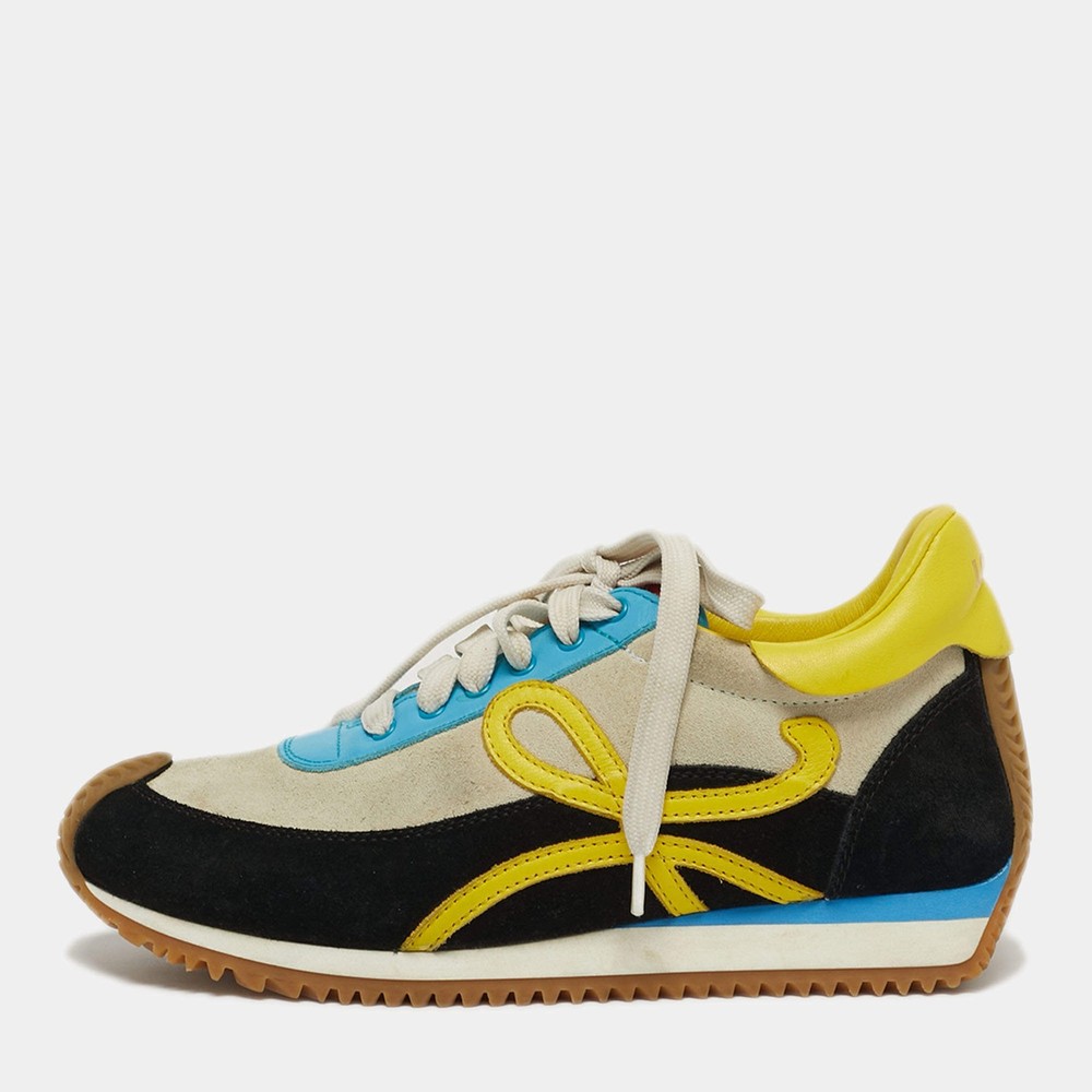 Loewe Flow Runner Size 37 Multicolor Leather and Suede Low Top Sneakers