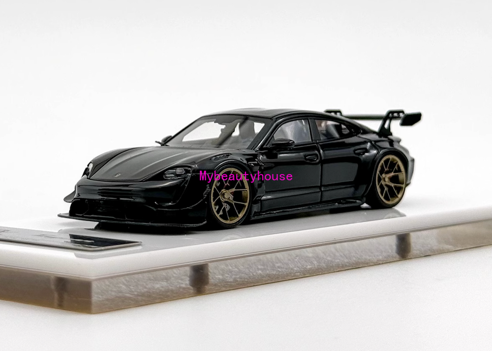 404Error 1:64 Black Taycan Roof Box Racing Sports Model Diecast Resin Car