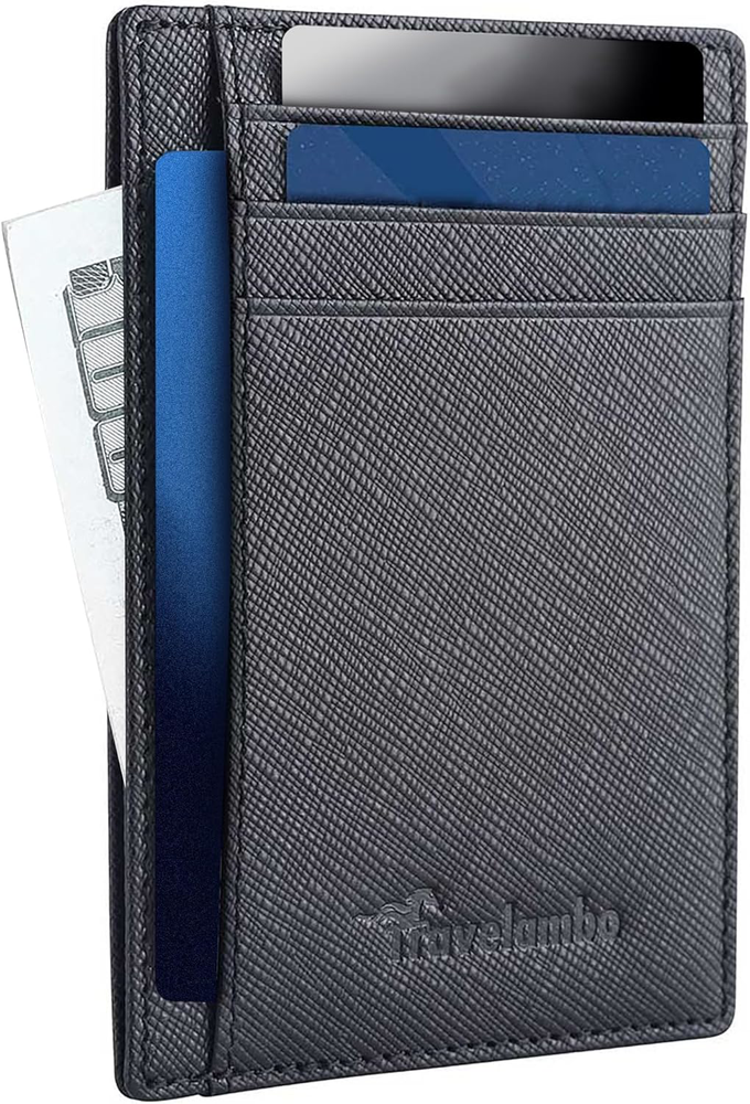 Sleek RFID-Blocking Leather Front Pocket Wallet for Men – Minimalist Design, Slim & Stylish