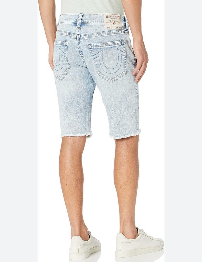 True Religion Men's Shorts Sz 34 Ricky Relaxed Straight Leg light blue
