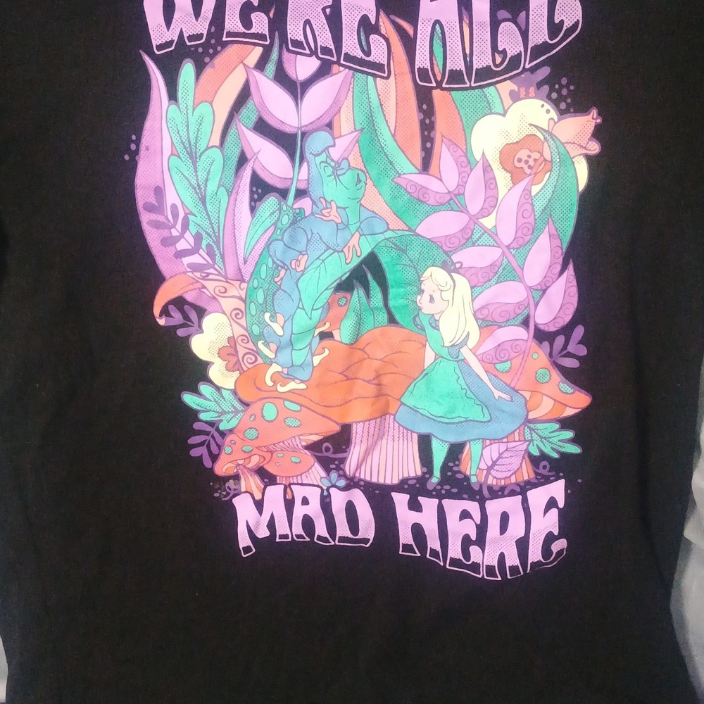 Disney Alice in Wonderland Black T-Shirt Adult Size M