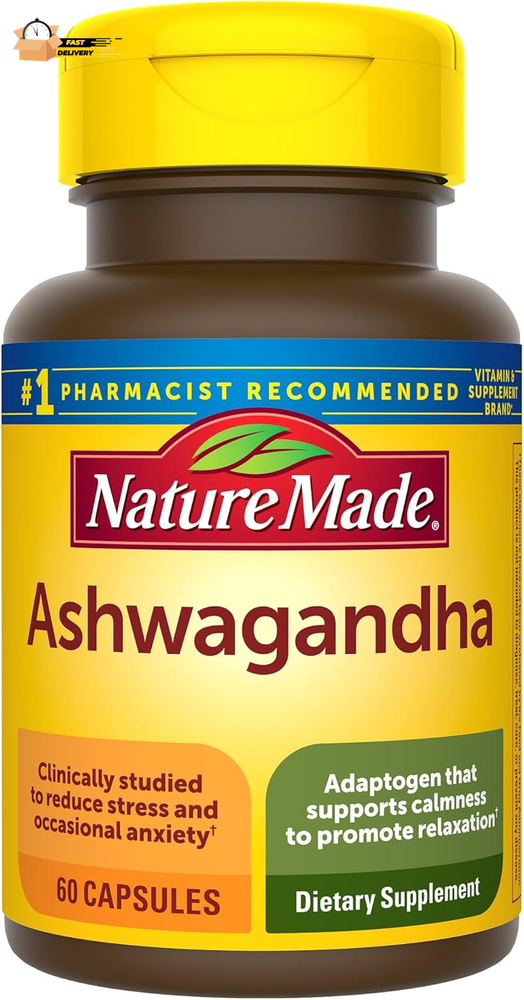 Ashwagandha Capsules 125Mg for Stress Support, 60 Capsules, 60 Day Supply