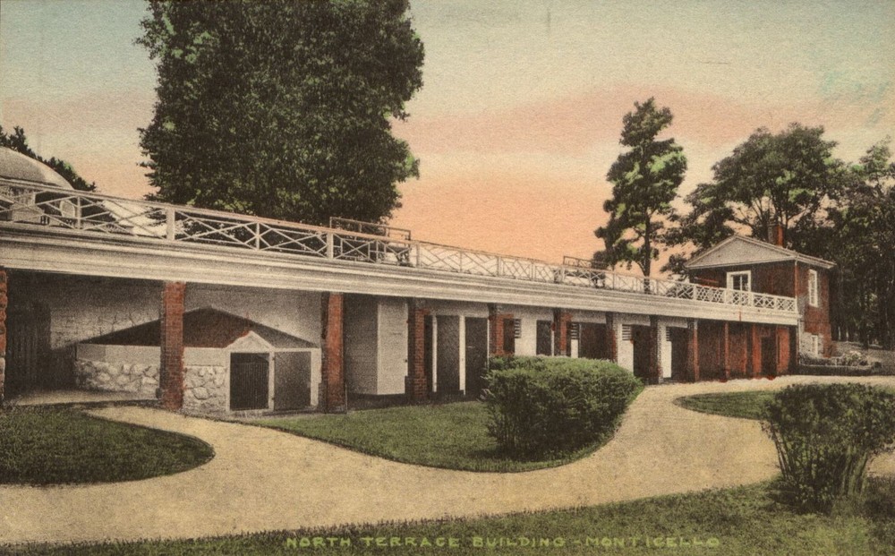 MONTICELLO Jefferson home Virginia north terrace Albertype hand colored~c1910