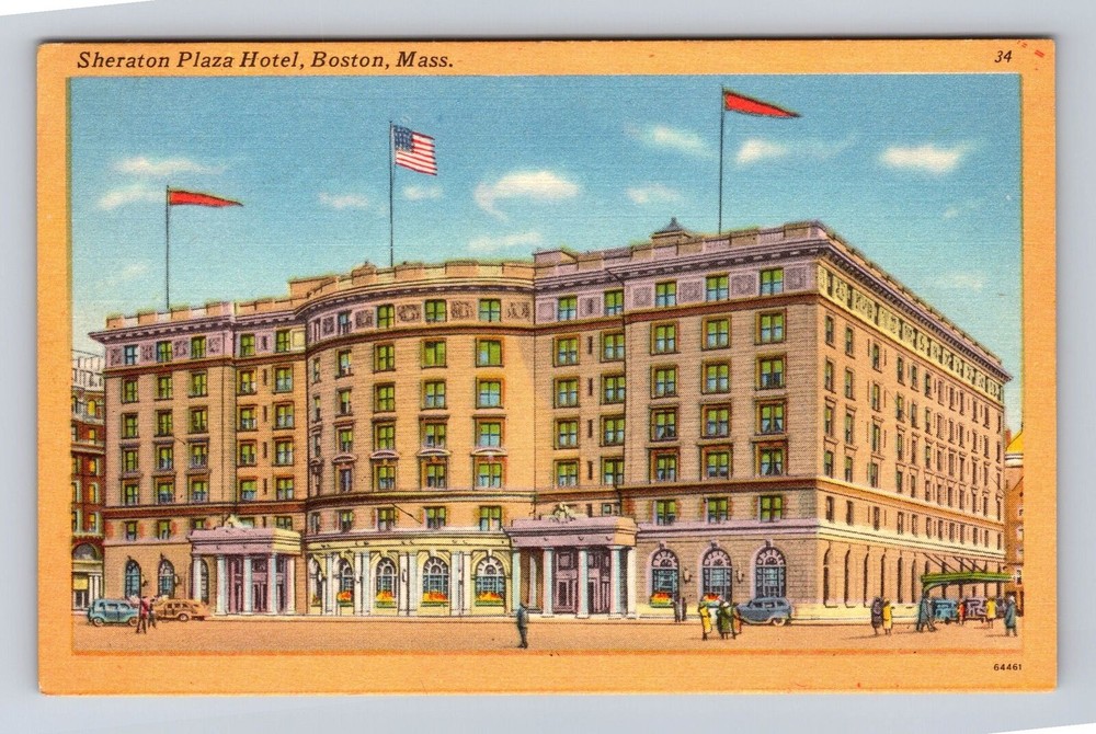 Boston MA-Massachusetts, Sheraton Plaza Hotel, Advertisement, Vintage Postcard