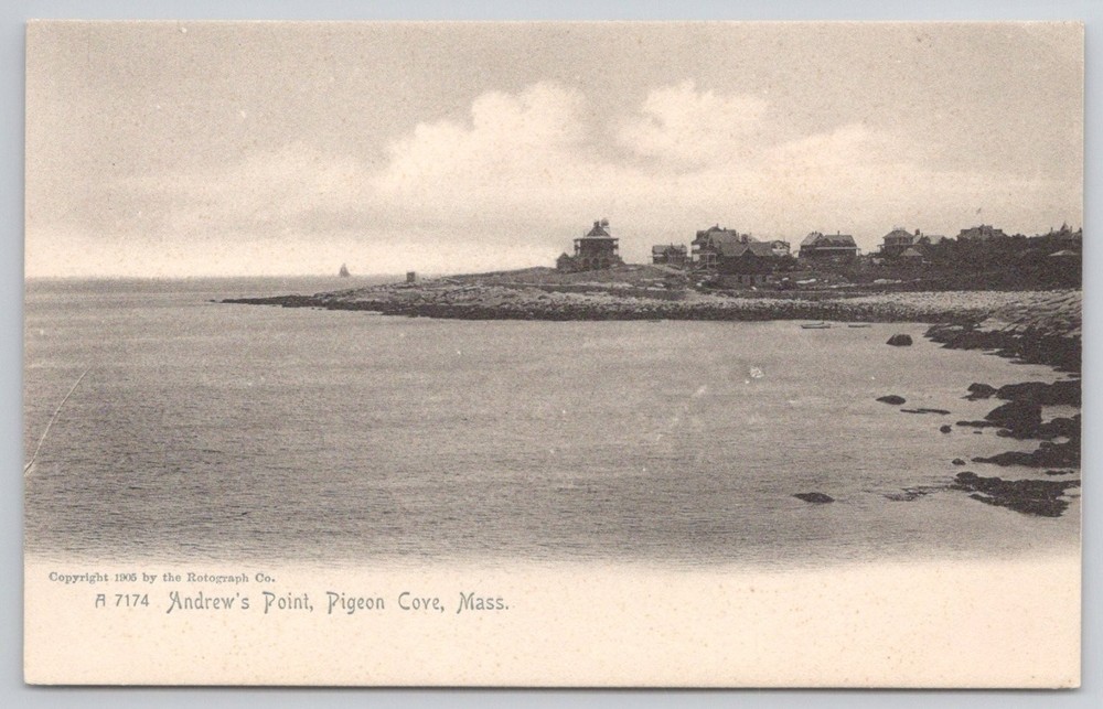 1905 Andrew's Point Pigeon Cove MA Massachusetts Rotograph Postcard