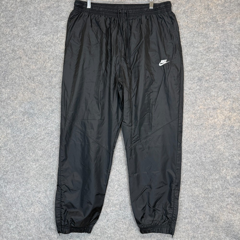 Nike Sportswear Windrunner Track Pants Mens 2XL Nylon Mesh Lined Ankle Zip Black
