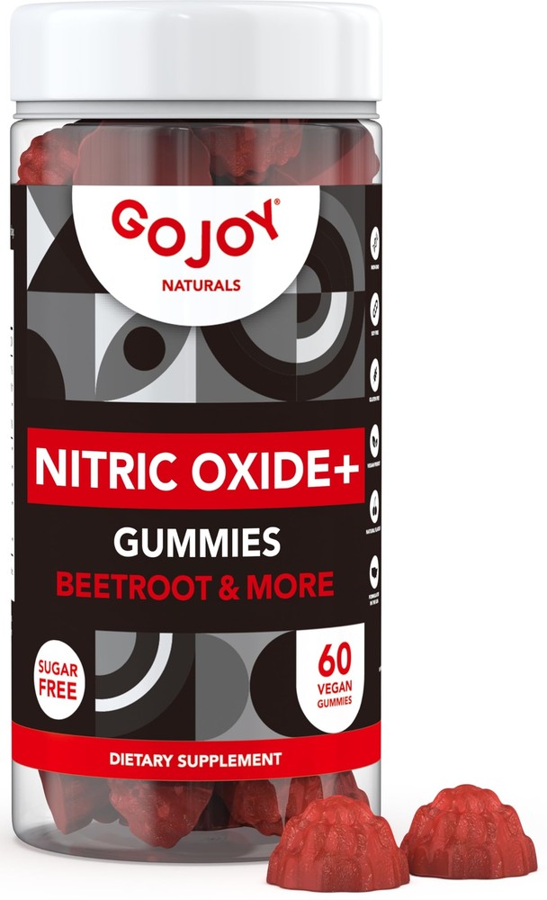 GOJOY NATURALS Vegan Nitric Oxide Gummies with Beet Root and L-Citrulline Sugar Free Formula