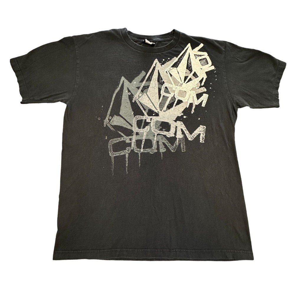 Vintage Volcom T-Shirt With Abstract Graphic Print-image