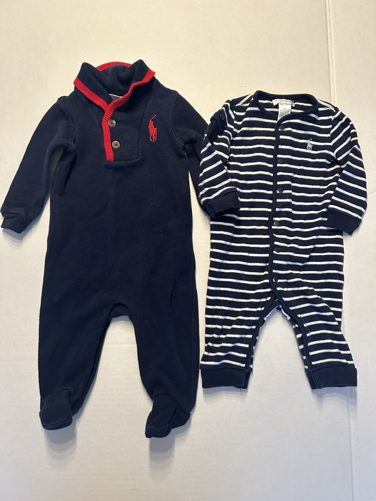 Lot Of 2 Ralph Lauren Baby Boys One Piece Outfits Size 6M