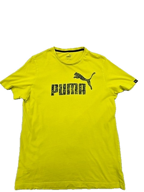 PUMA Men's Yellow Short Sleeve T-Shirt Size L Crewneck