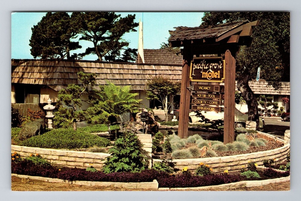 Pacific Grove CA-California, Pacific Grove Motel, Advertise, Vintage Postcard