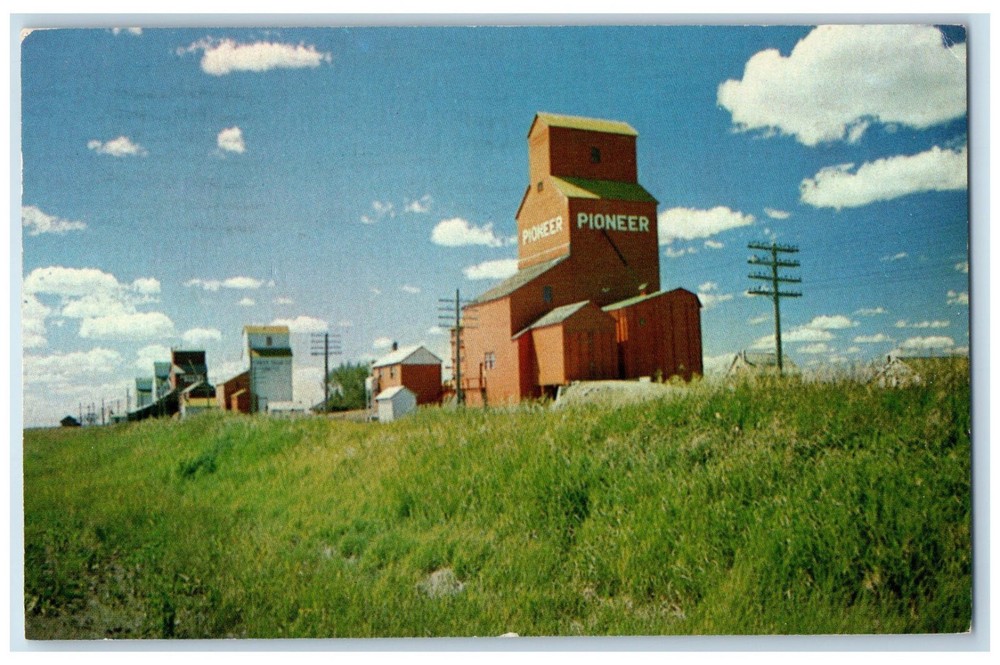 Acadia Valley Alberta Canada Postcard The Prairie Elevator Wheat Rancher 1972-image