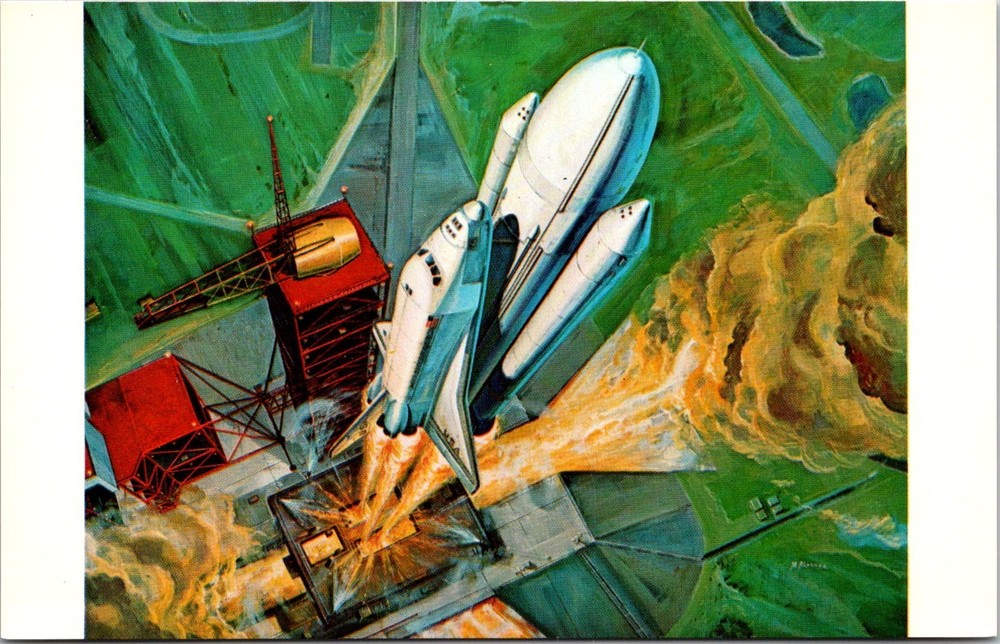 Dr Jim Stamps Postcard John F Kennedy Space Center Artist Concept Shuttle Lift