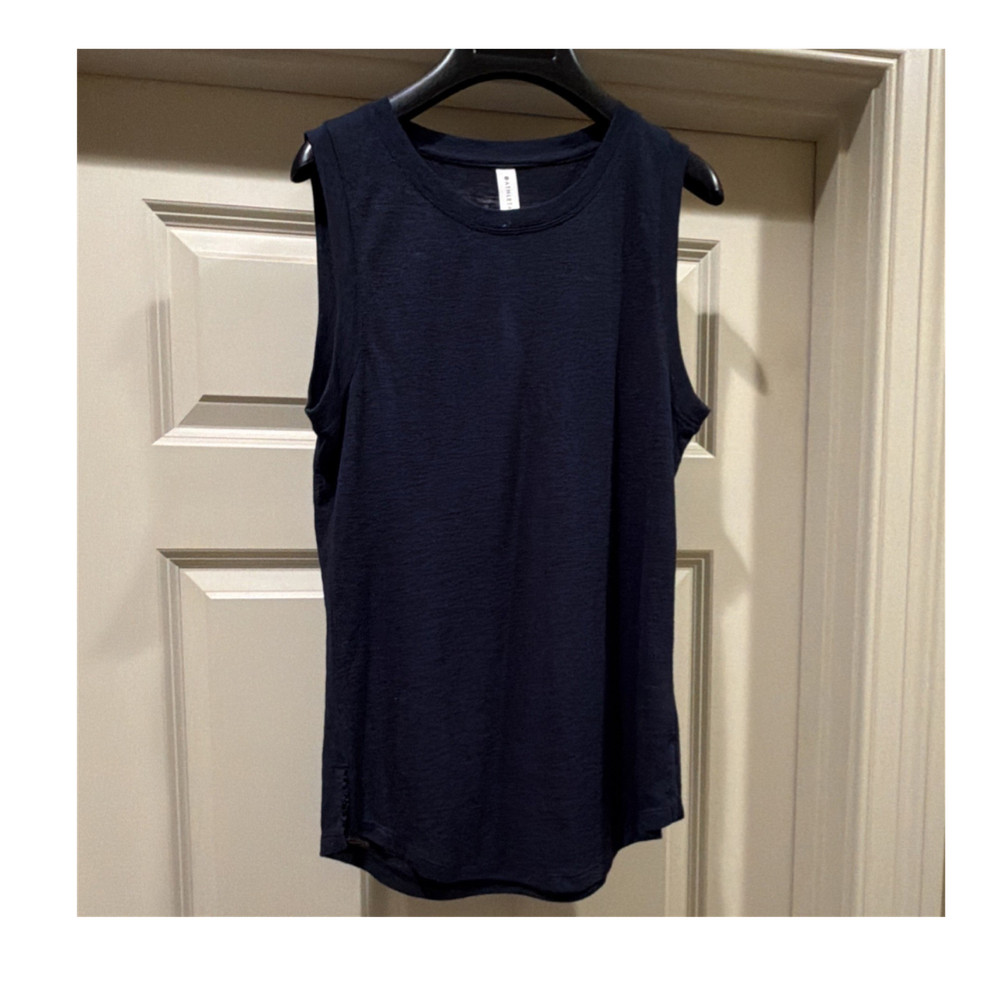 Athleta Navy Modal Polyester Sleeveless Tank Top XS Women's Activewear