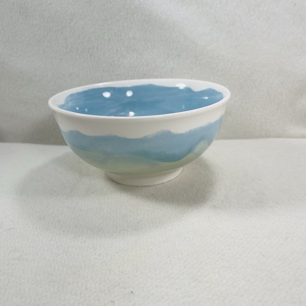 Anthropology Pepper & Vetiver Erin Wolf Oceania Design 6” Bowl Pastel Blue & GRE