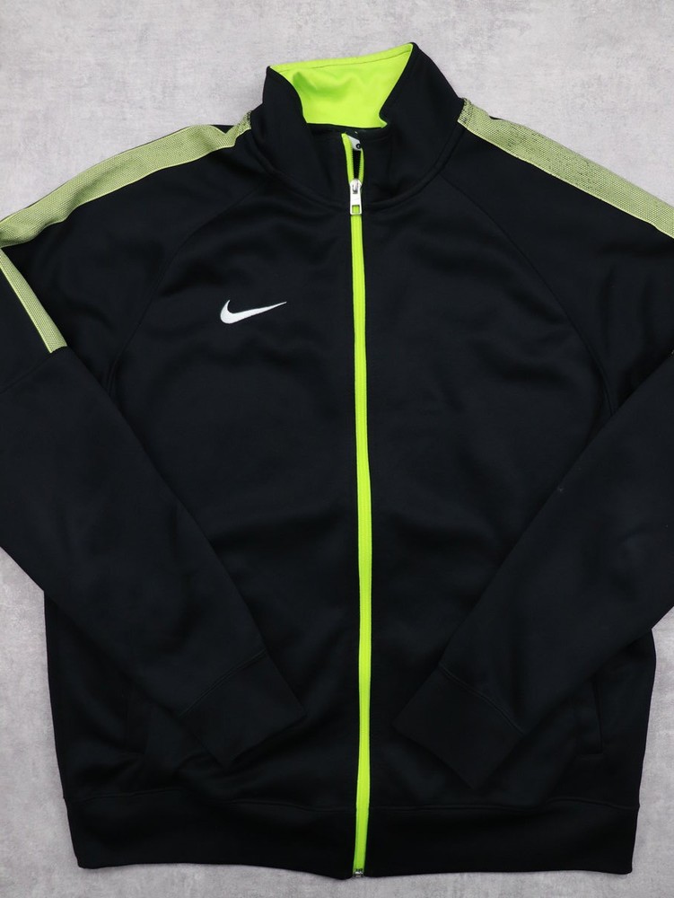 Nike Track Jacket Mens Large Full Zip Gym Running Coat, Black