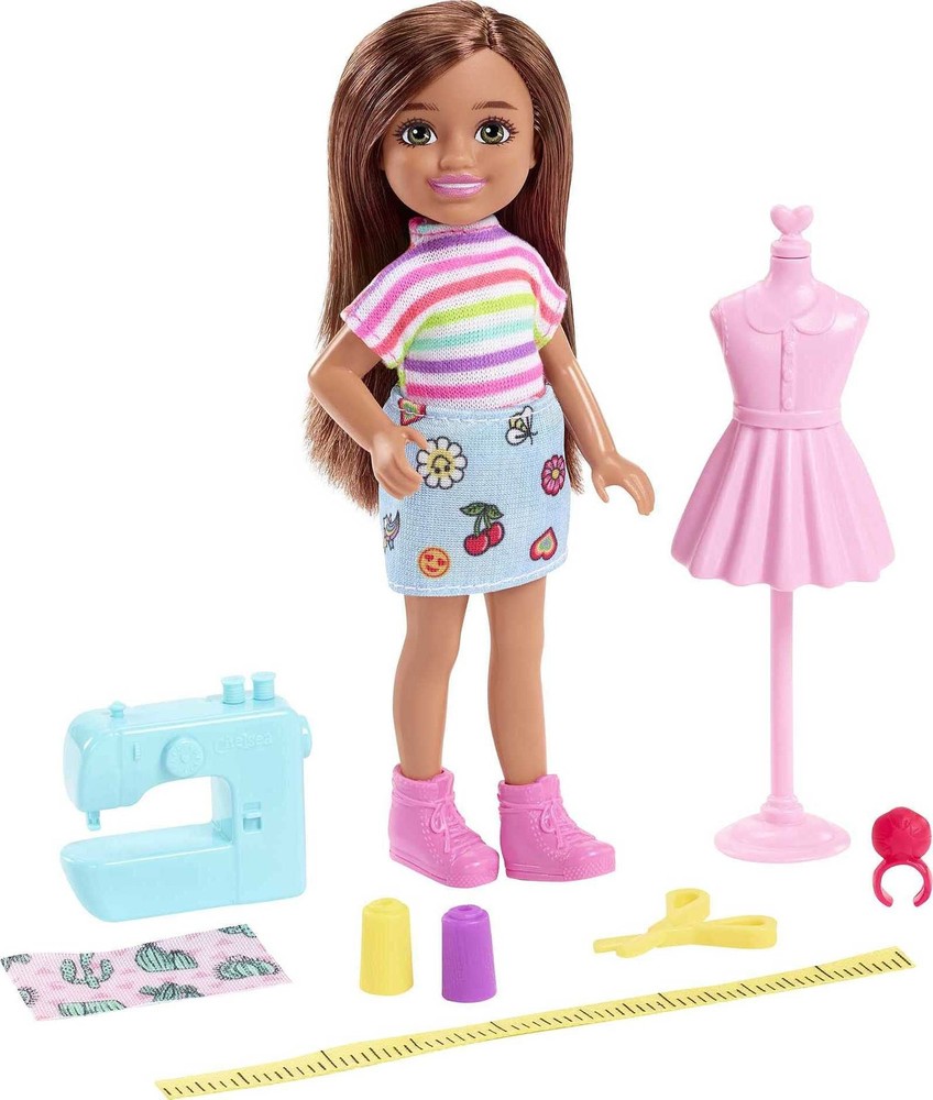 Barbie Chelsea Can Be Doll & Playset, Brunette Fashion Designer Small Doll...